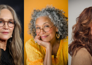 22 atemberaubende lange Frisuren für Frauen über 50 mit Brille