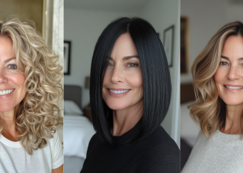 24 atemberaubende Frisuren des mittleren Teils für Frauen über 50