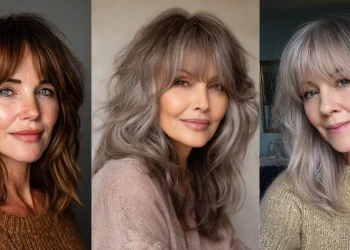 24 atemberaubende mittellange Frisuren für Frauen über 60 mit Pony