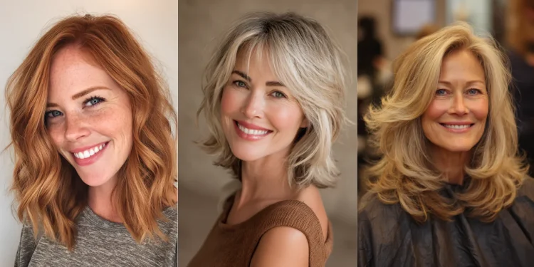 24 wunderschöne schulterlange Frisuren für dünner werdendes Haar für Frauen über 40
