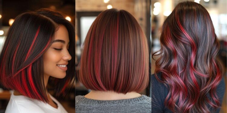 26 heißeste braune Haare mit roten Highlights