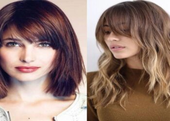 Die stilvollsten mittleren Frisuren mit Pony für Frauen