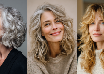 27 wunderschöne mittellange Frisuren für Frauen über 50 mit welligem Haar 2025