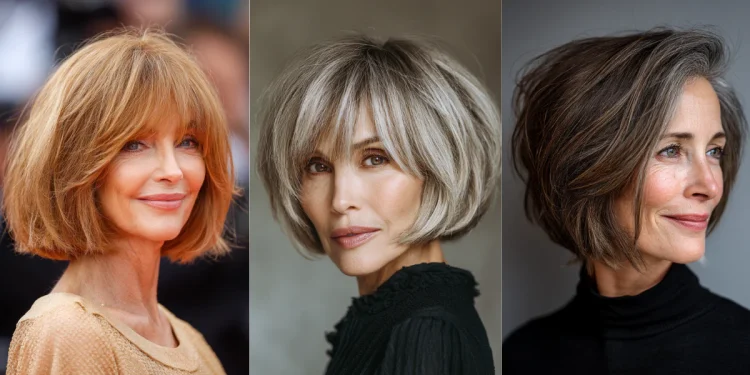 Bob-Frisuren für Frauen über 60 mit feinem Haar