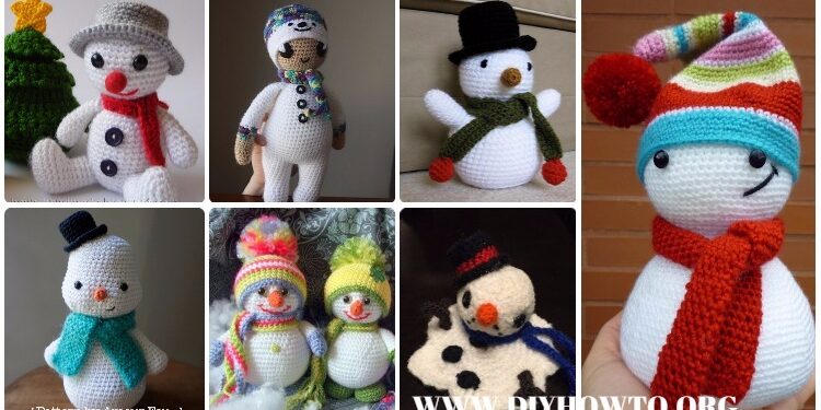 20 Amigurumi Häkeln Schneemann Softies Spielzeug freie Muster