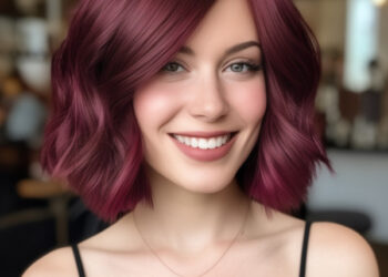 18 auffällige burgundische Bob-Frisuren und Haarschnitte