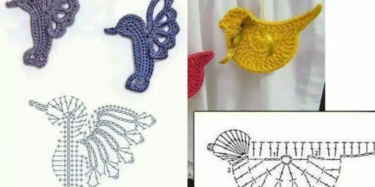 Häkeln Sie Vogelanwendungen, um Ihre Kreationen zu verbessern