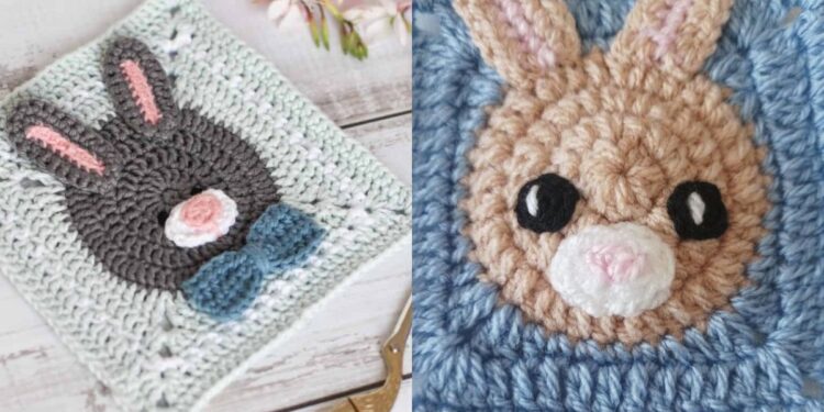 Entzückender Häkelhasen -Oma Square: Freies Muster